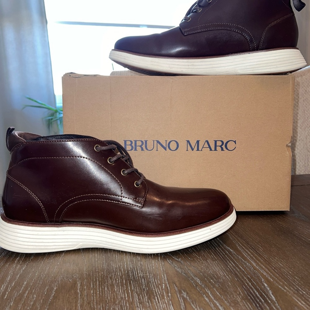 Men's Bruno Marc Brown dress shoes sneakers Size 10.5   Comfy!  Trendy